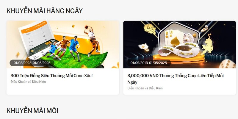 Khuyến mãi tri ân người chơi diễn ra liên tục mỗi ngày Khuyến mãi tri ân người chơi diễn ra liên tục mỗi ngày